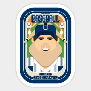 Baseball Blue Pinstripes - Rhubarb Pitchbatter - Bob version Sticker